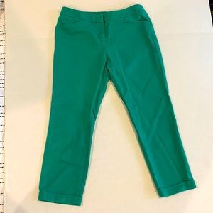 Kelly green Valerie Bertinelli cropped pants, Sz 6